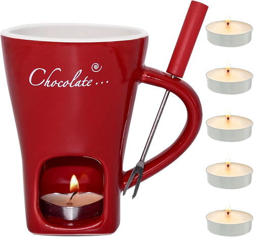 Schokofondue Tasse, 200Ml Schokoladen Fondue Becher Set - Rot